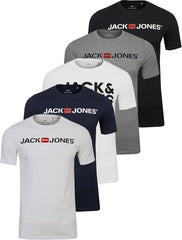 JACK & JONES Herren T-Shirt Logo 5PK
