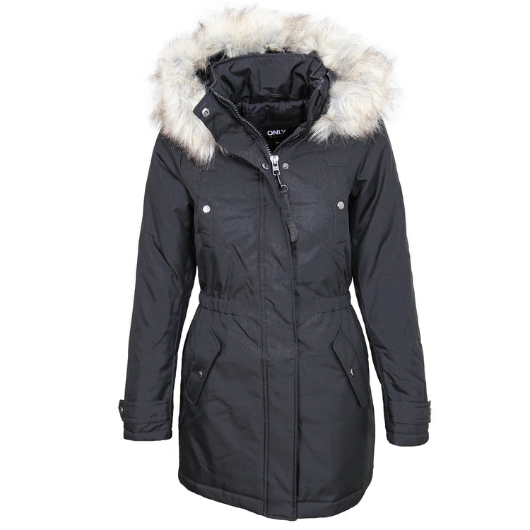 ONLY Fries Parka mit Kunstfellkapuze