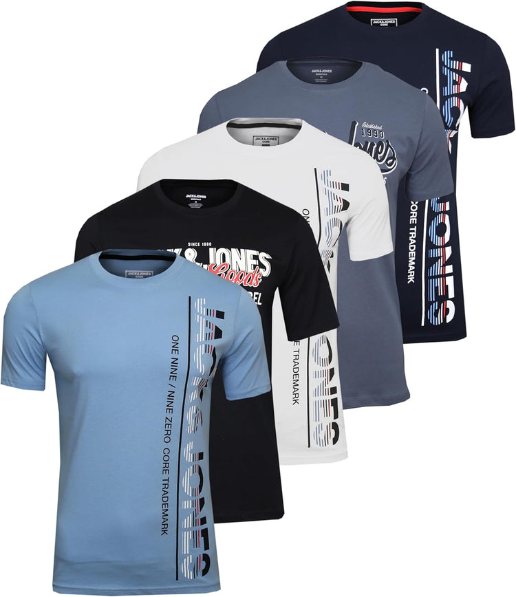 JACK & JONES Herren T-Shirt Logo 5PK