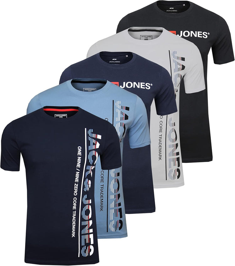 JACK & JONES Herren T-Shirt Logo 5PK