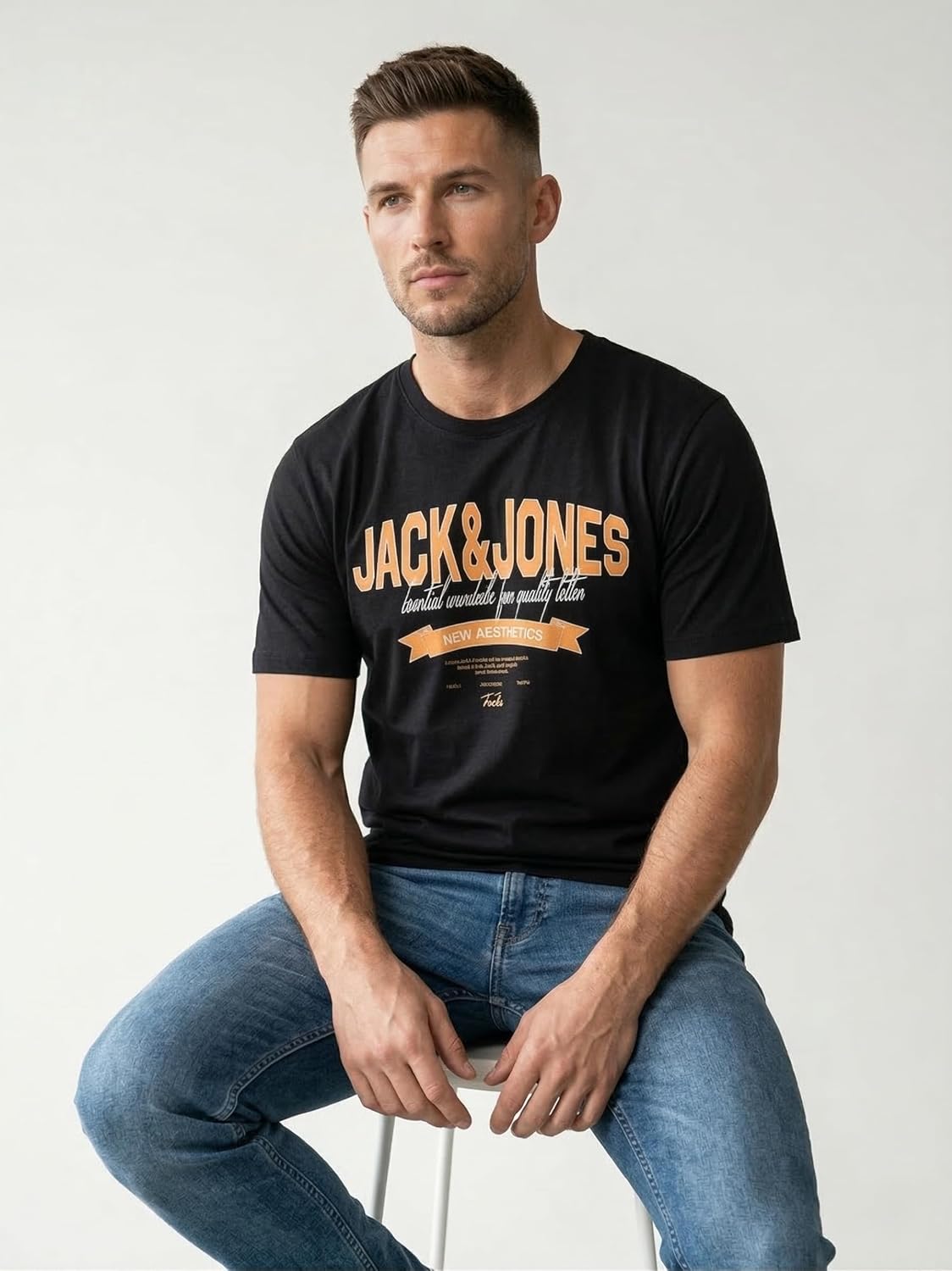 JACK & JONES Herren T-Shirt Logo 5PK