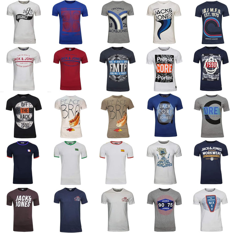 JACK & JONES Herren T-Shirt Logo 5PK