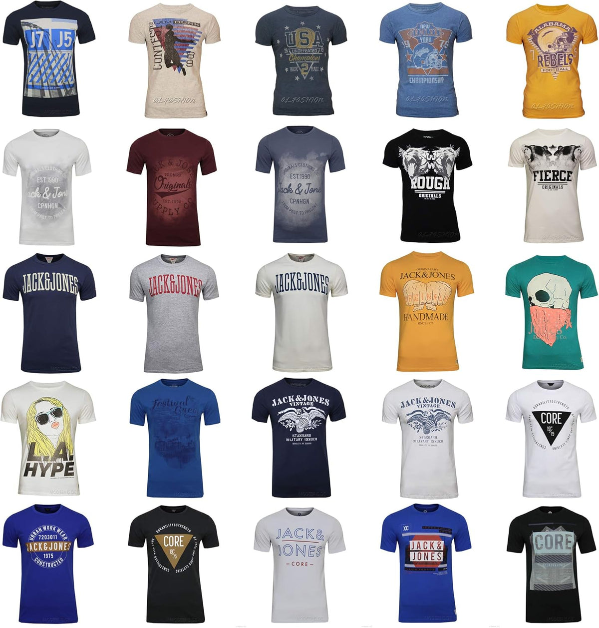 JACK & JONES Herren T-Shirt Logo 5PK