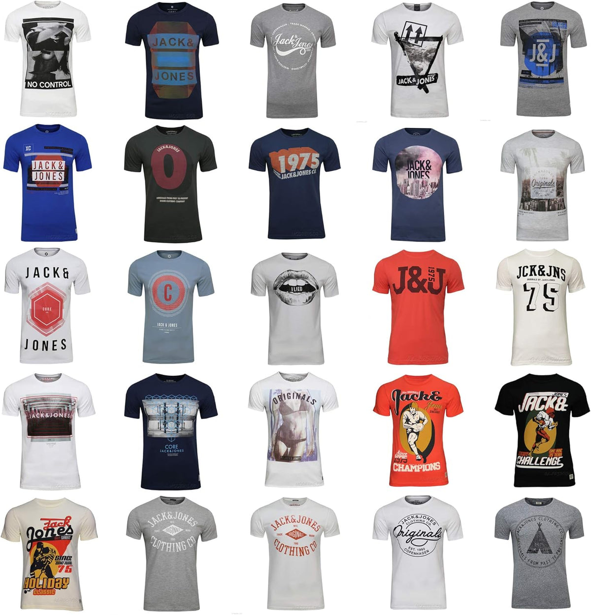 JACK & JONES Herren T-Shirt Logo 5PK