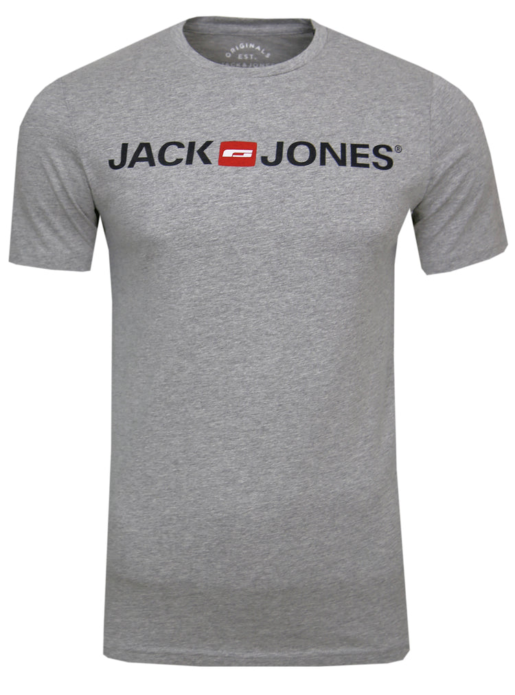 Jack & Jones Logo Tee Shirt Logoprint Rundhals Shirt Kurzarm Basic Crew Neck