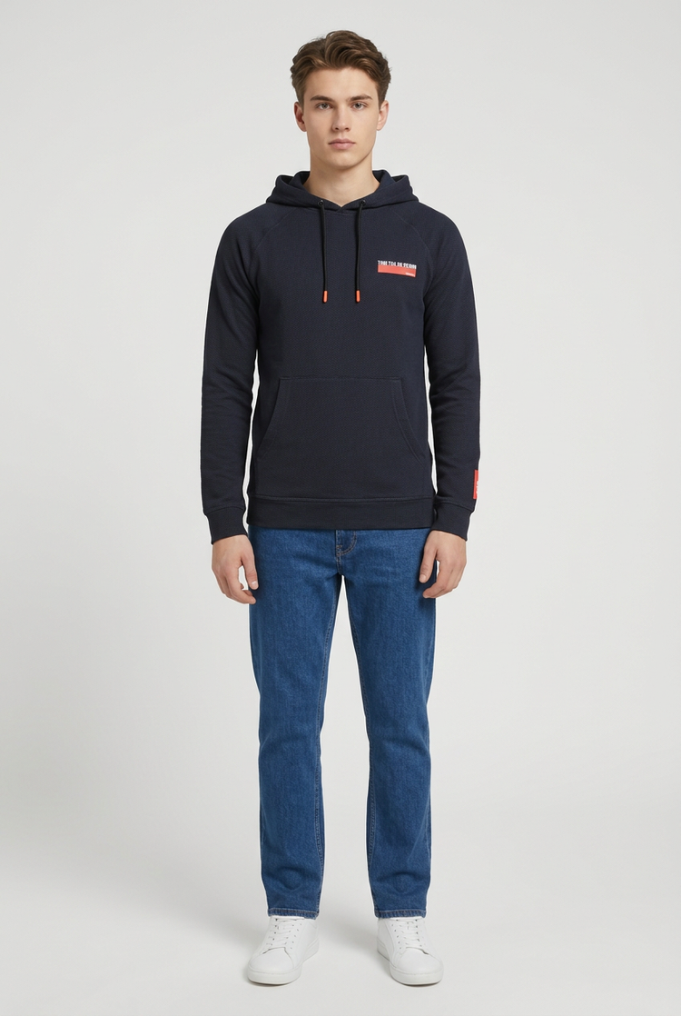 TOM TAILOR Denim Aop Hoodie Sweater Snake Camou