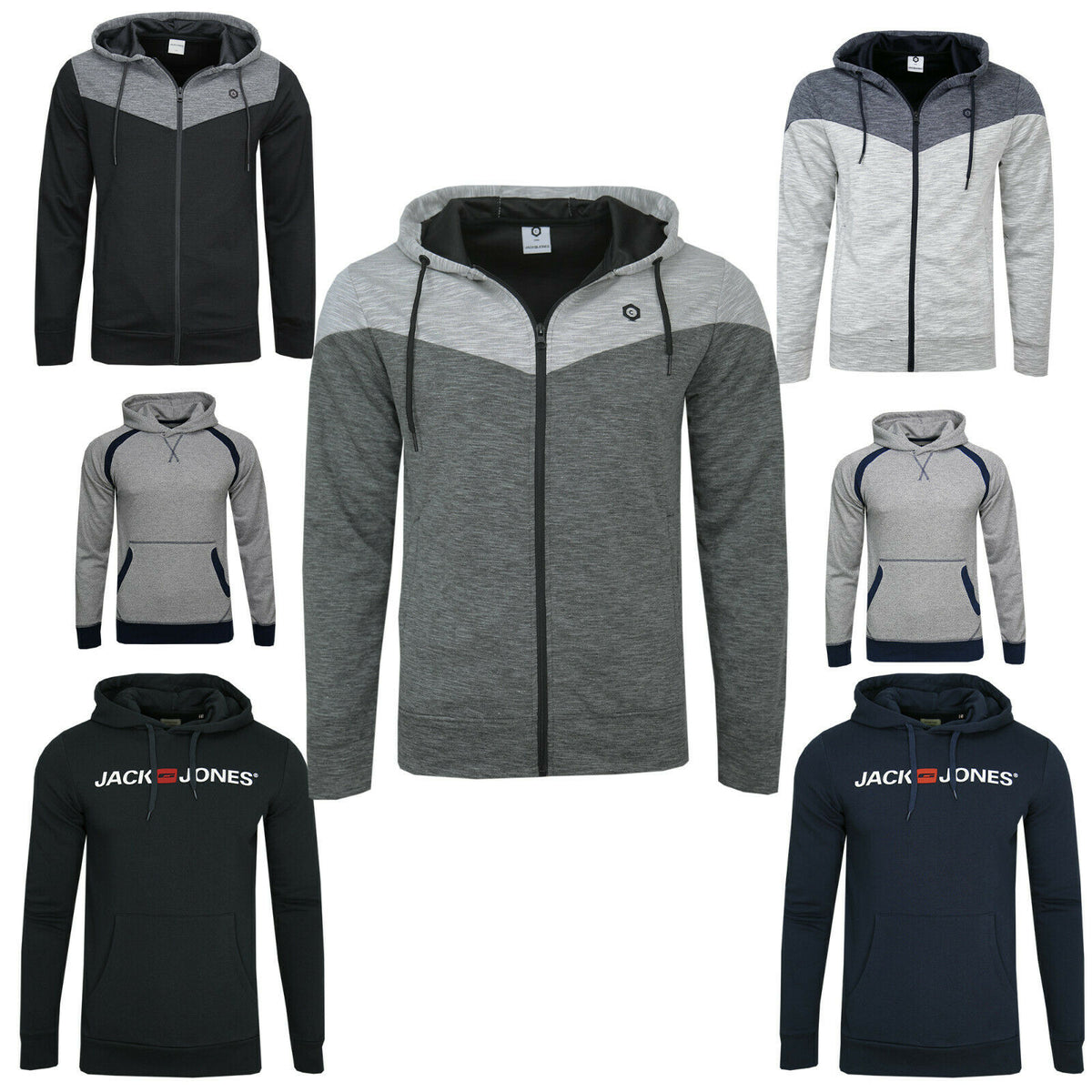Jack & Jones Herren Sweat Jacke Hoodie Kapuzenpullover Pulli S - XXL